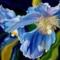 Мастер-класс Синие цветы акрил. Вдыхаем аромат красоты