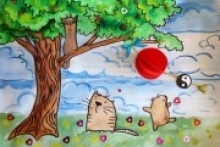 Занятие студии рисования Кошки на дереве
