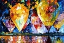 Мастер-класс Воздушные шары — копия картины по Афремову, масло на холсте