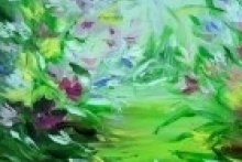 Мастер класс Кувшинки на цветочном пруду. Техника парящего мазка