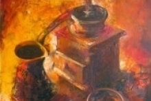 Мастер-класс Кофейный натюрморт масло холст. Крепкий аромат настоящего кофе:)