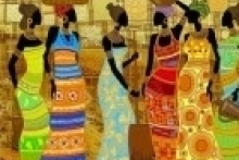 Мастер-класс Африканские красавицы. Рисуем акрилом на холсте. Этническое многоцветье